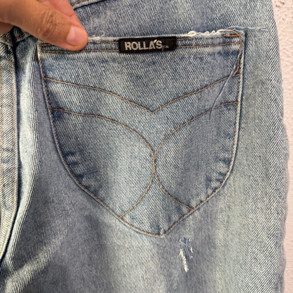 ROLLA'S Classic Blue high rise straight Denim Jeans size 27 - Picture 6 of 9
